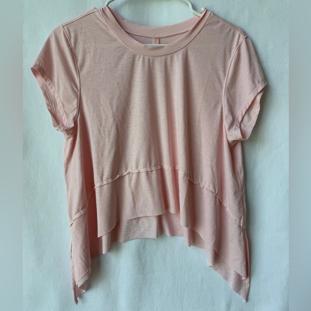 Free People FP Movement Asymmetrical Light Pink Top Size Medium